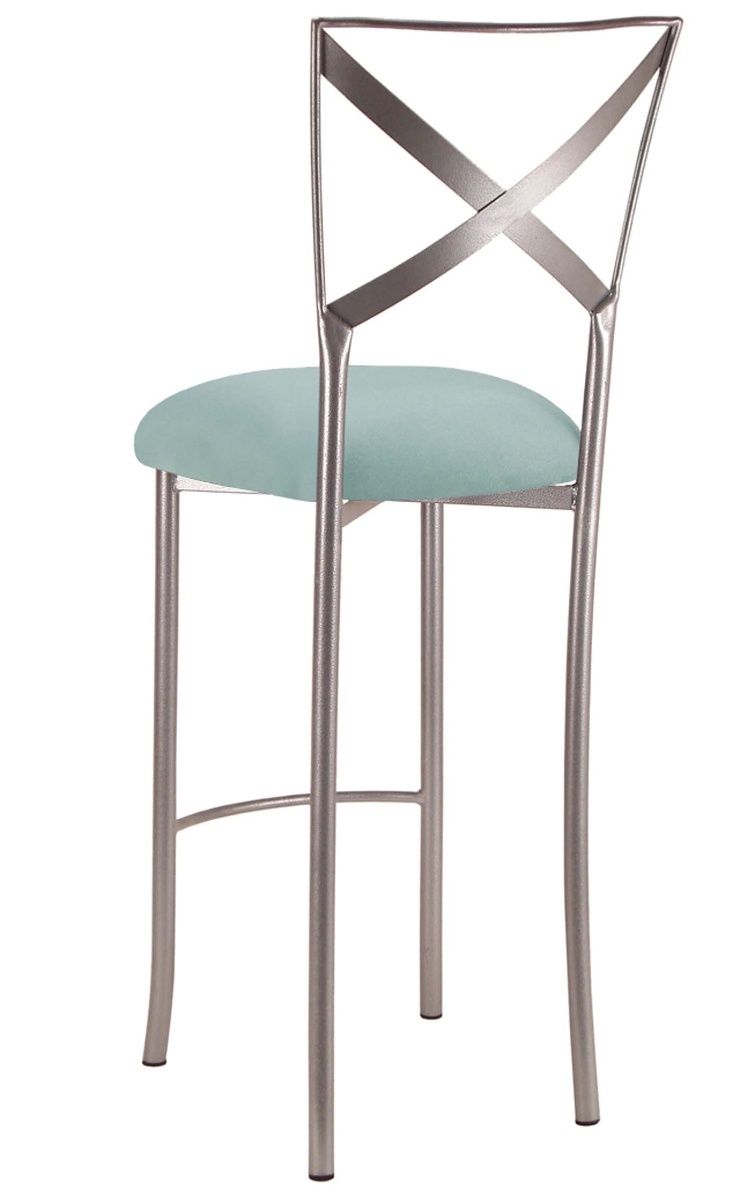 Simply X Barstool with Ice Blue Suede Cushion – Chameleon Chair Collection | Rental Simply X Barstool with Ice Blue Suede Cushion – Chameleon Chair Collection | Rental