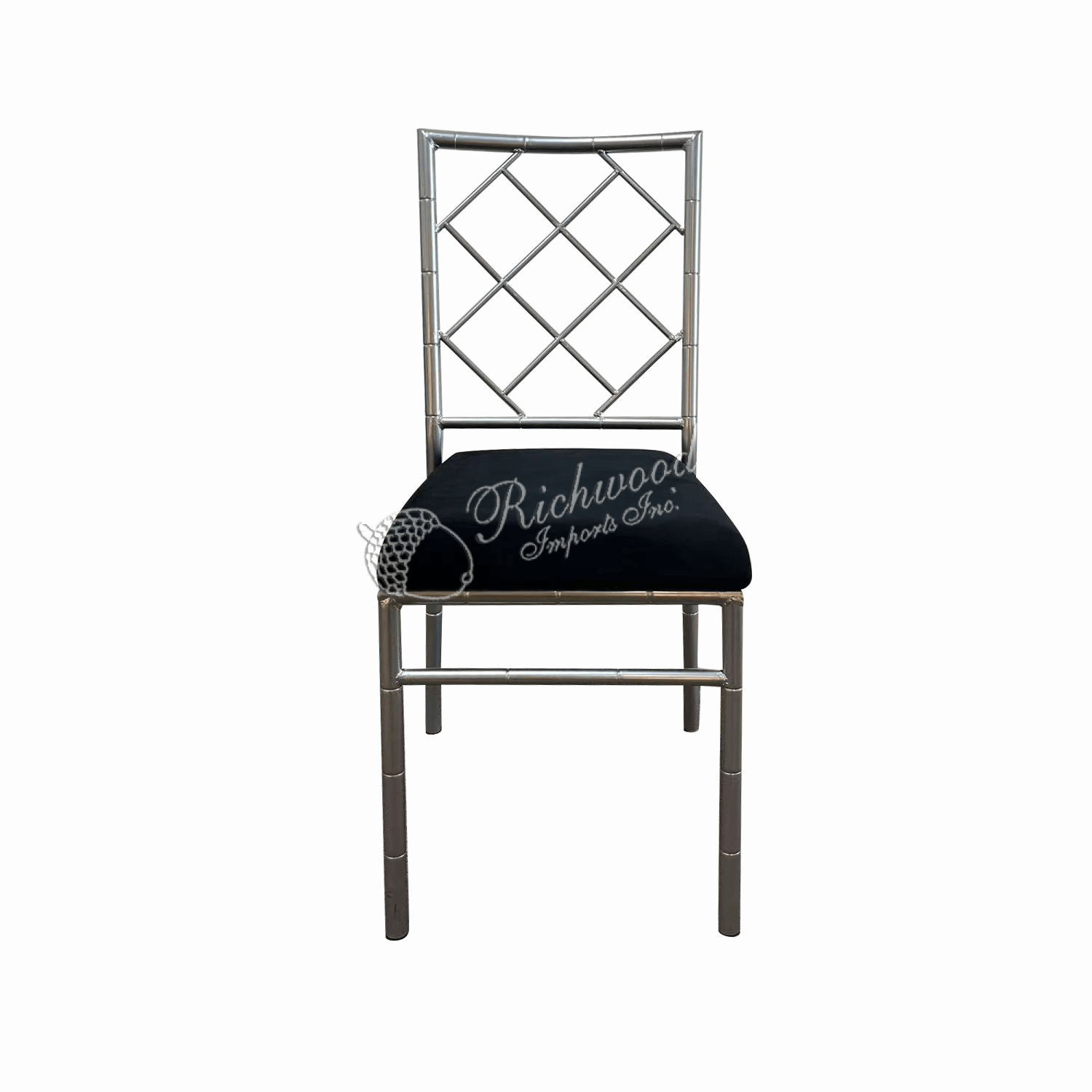 H&H CHAIR – H&H Banquet Metal Chairs, Silver w/ Black Vinyl | Rental