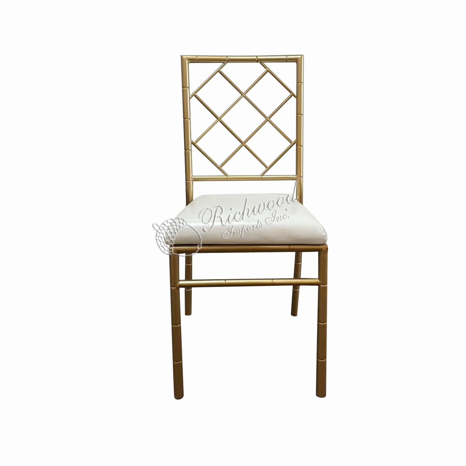 H&H CHAIR – H&H Banquet Metal Chairs, Gold w/ Ivory Vinyl | Rental