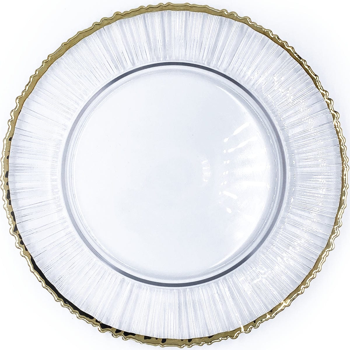 Eclipse – Glass Charger Plate in Gold (Item # 0309-R) | Rental