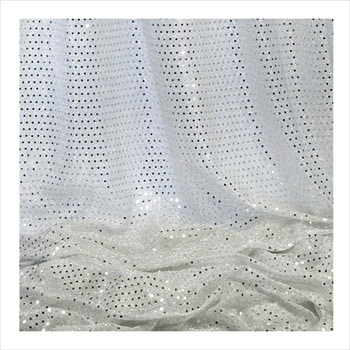 Decostar™ Silver Economy Sequin Knit Fabric – 10yds x 44″ wide | Rental
