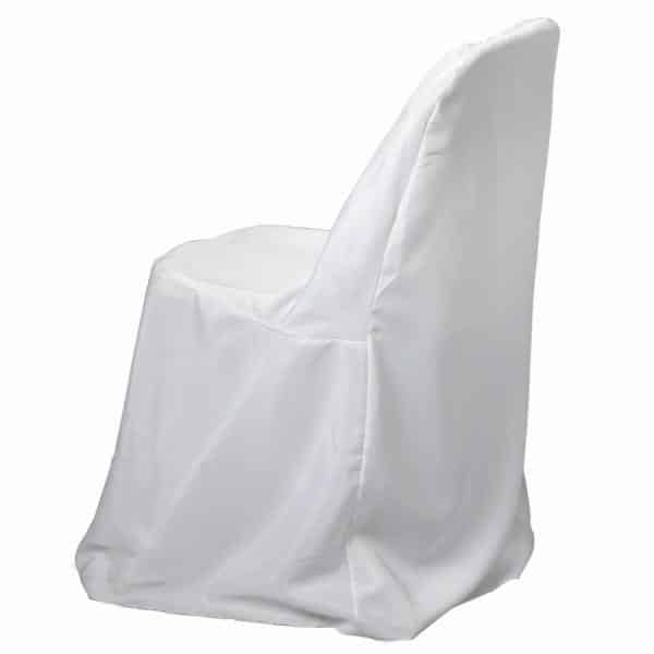 Decostar™ Economy Polyester Folding Chair Cover – White | Rental