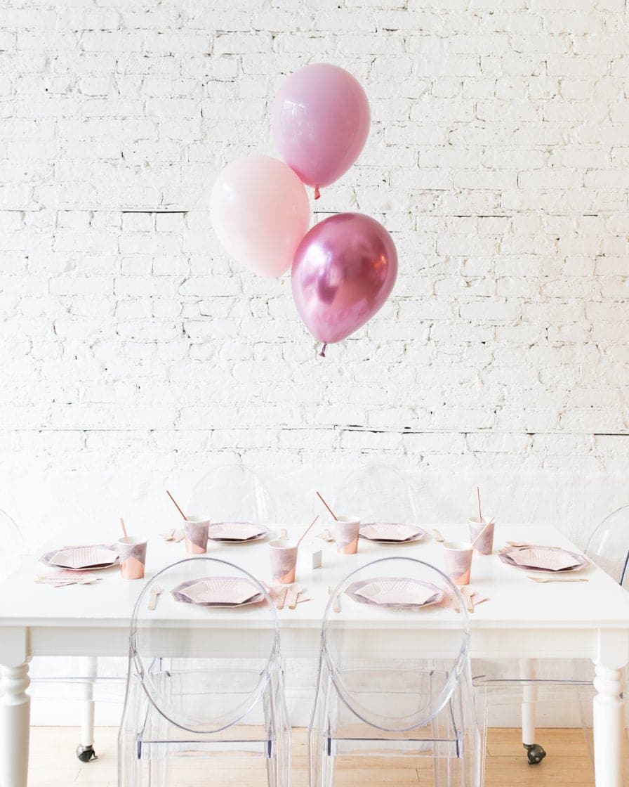 Modern Mauve – 11in Balloons Centerpiece – bouquet of 3 | Purchase Modern Mauve – 11in Balloons Centerpiece – bouquet of 3 | Purchase