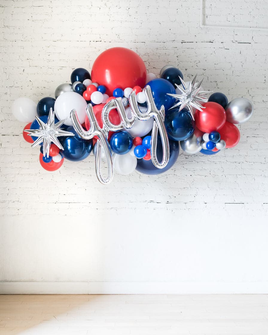 YAY Red, White & Blue Palette Balloon Garland | Rental