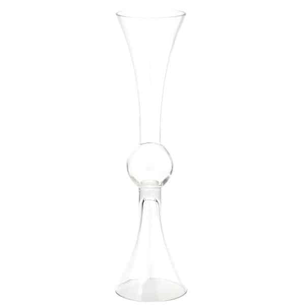 Decostar™ Double Sided Trumpet Glass Vase 24″- Clear | Rental Decostar™ Double Sided Trumpet Glass Vase 24″- Clear | Rental