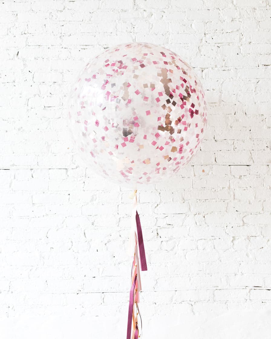 Berry Blush – Confetti Giant Balloon with Tassel | Rental
