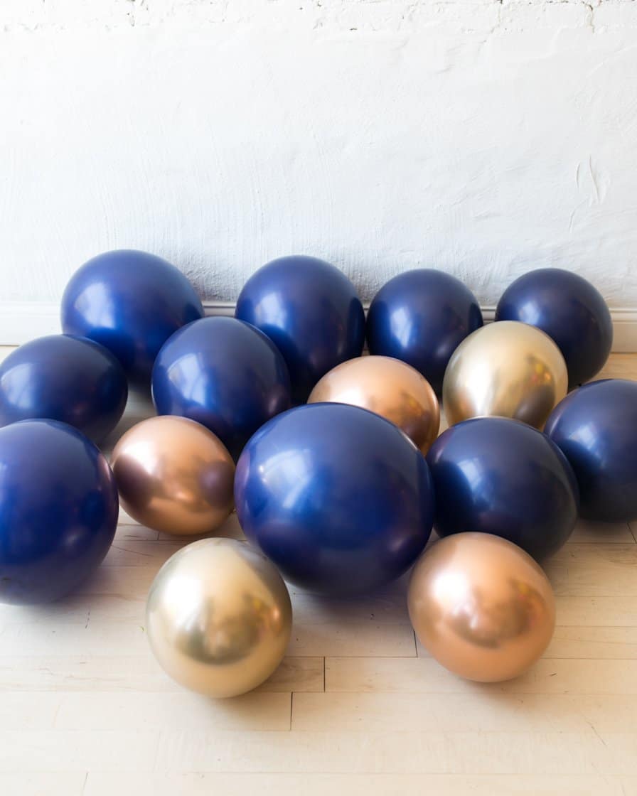 Gold, Navy and Copper Palette Floor Balloons – set of 15 | Rental Gold, Navy and Copper Palette Floor Balloons – set of 15 | Rental