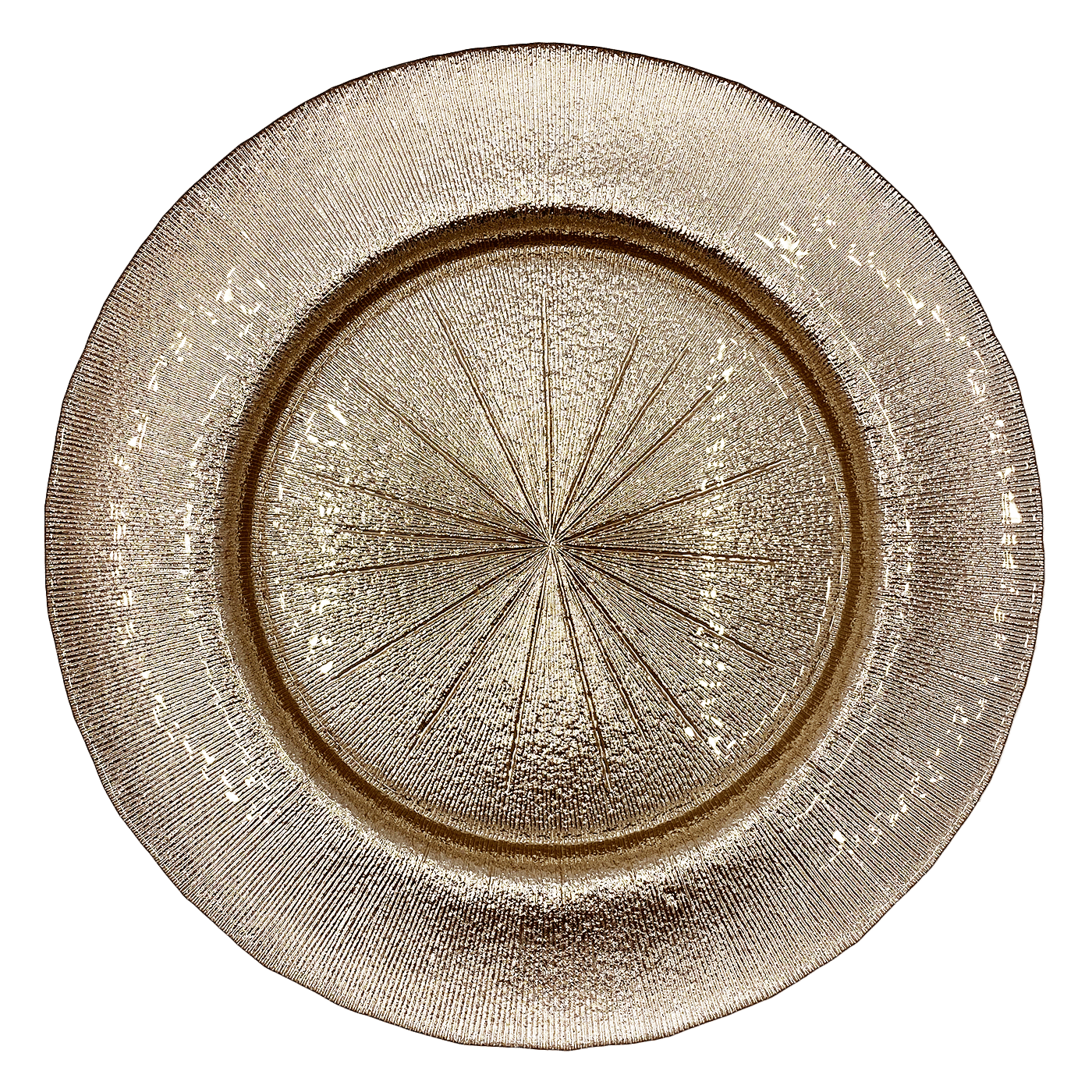 Metallic – Glass Charger Plate in Champagne (Item # 0071) | Rental