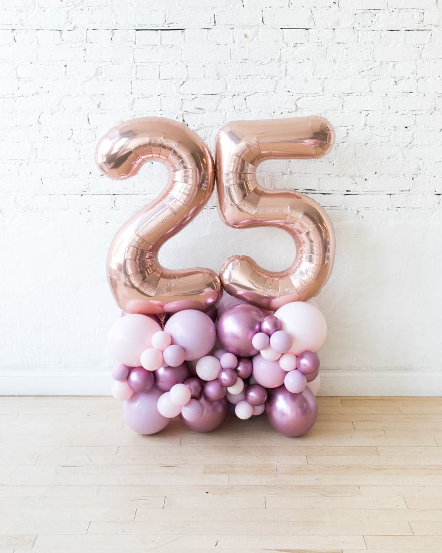 Modern Mauve – Foil Number on Balloon Pedestal – 3ft | Rental Modern Mauve – Foil Number on Balloon Pedestal – 3ft | Rental