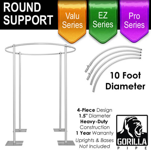 10ft Round Drape Support for 4-Post Canopy – 4 Piece | Rental