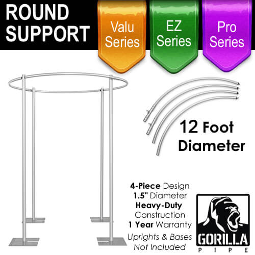 12ft Round Four Post Drape Support for 4-Post Canopy – 8 Piece | Rental
