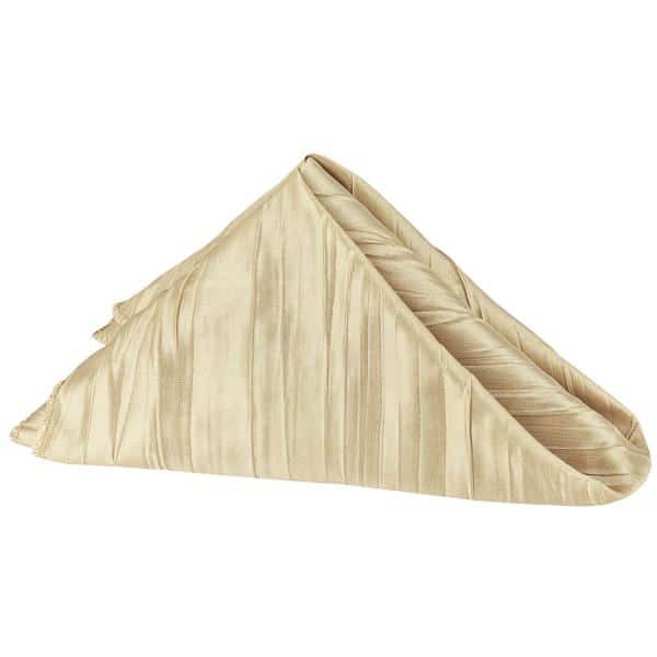 Accordion Crushed Taffeta Napkin – 20″x20″ – Champagne | Rental