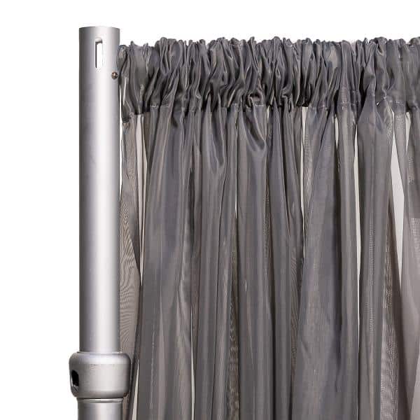*FR* Crushed Sheer Voile Curtain Panel by Eastern Mills w/ 4″ Pockets – 10ft Wide – Dark Silver | Rental *FR* Crushed Sheer Voile Curtain Panel by Eastern Mills w/ 4″ Pockets – 10ft Wide – Dark Silver | Rental