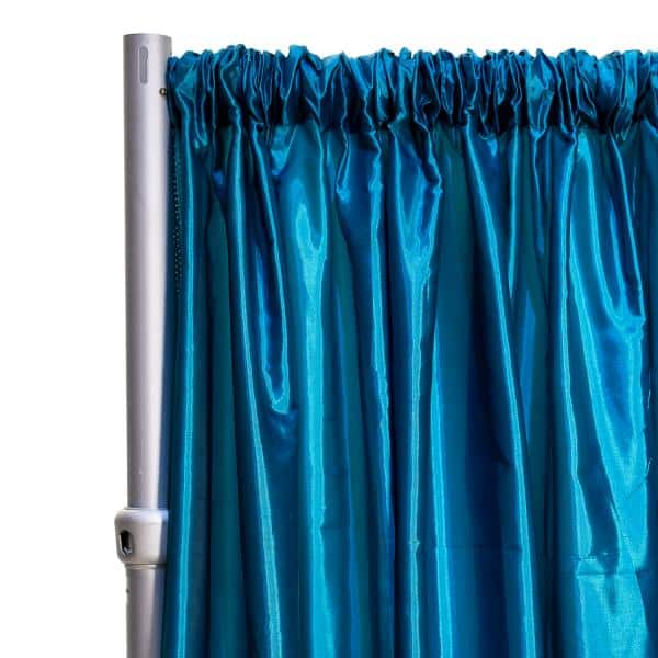 *FR* Crushed Taffeta Drape Panel by Eastern Mills 9 1/2 FT Wide w/ 4″ Sewn Rod Pocket – Teal | Rental *FR* Crushed Taffeta Drape Panel by Eastern Mills 9 1/2 FT Wide w/ 4″ Sewn Rod Pocket – Teal | Rental