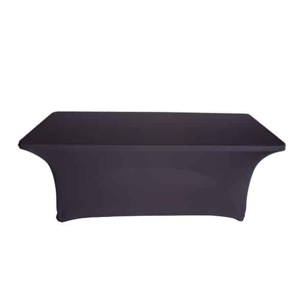 6ft Banquet 200 GSM Grade A Quality Spandex Table Cover – Black | Rental