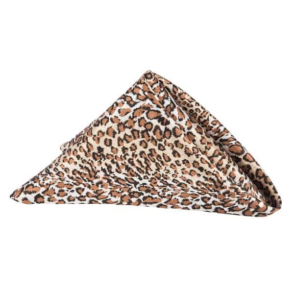 Sleek Satin Napkin 20″x20″ – Leopard | Rental
