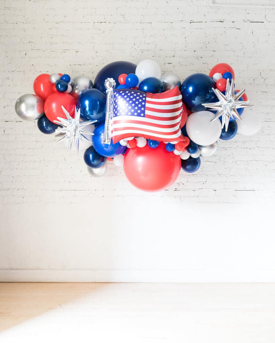 Flag and Star Red, White & Blue Palette Balloon Garland | Rental