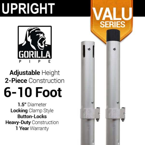 Valu Series – 6-10ft Adjustable Slip-Fit 1.5″ Upright | Rental