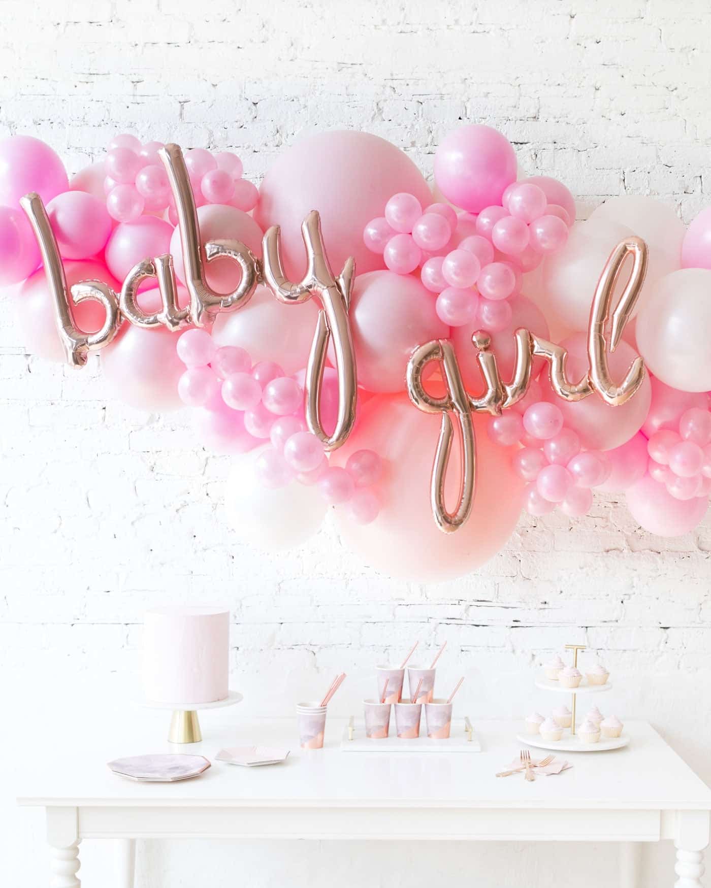 Soft Pink Palette Baby Girl Balloon Garland | Purchase Soft Pink Palette Baby Girl Balloon Garland | Purchase