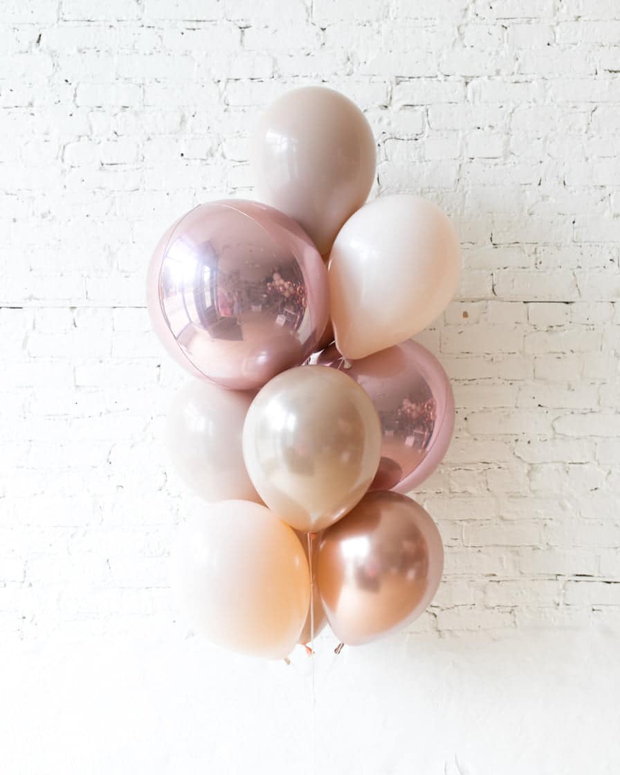 Glam Tan – Orbs and 11in Balloons – bouquet of 10 | Rental Glam Tan – Orbs and 11in Balloons – bouquet of 10 | Rental