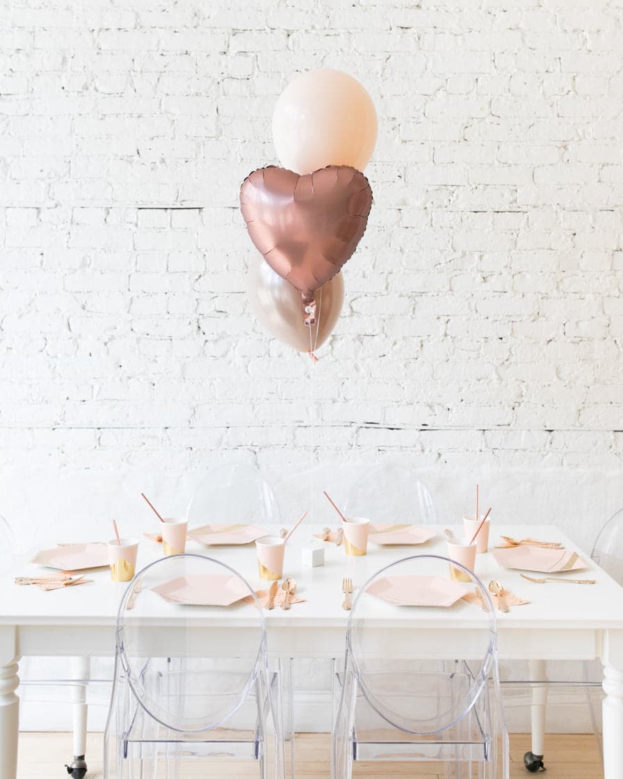 Glam Tan – Foil and 11in Balloons Centerpiece – bouquet of 3 | Rental Glam Tan – Foil and 11in Balloons Centerpiece – bouquet of 3 | Rental