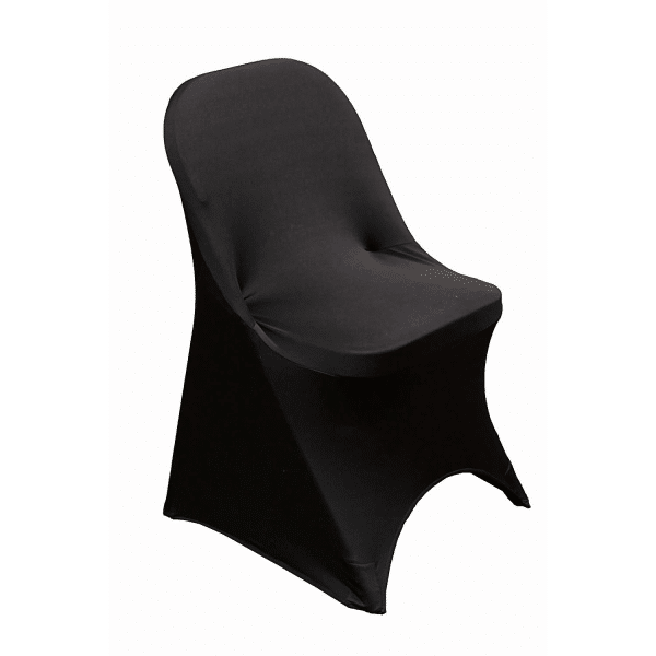 Decostar™ 200 GSM Grade A Quality Folding Chair Cover By Eastern Mills – Spandex/Lycra – Black | Rental