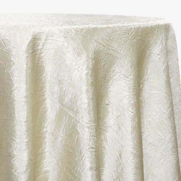 Crush Satin (Bichon) Table Linen in Ivory 112 | Rental