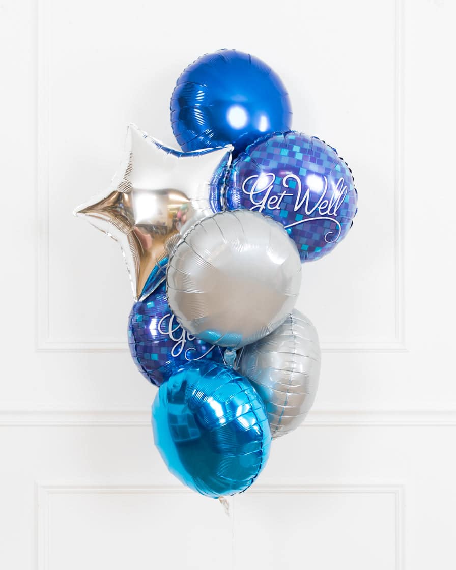 GIFT-Get Well Blue & Silver Bouquet | Rental GIFT-Get Well Blue & Silver Bouquet | Rental