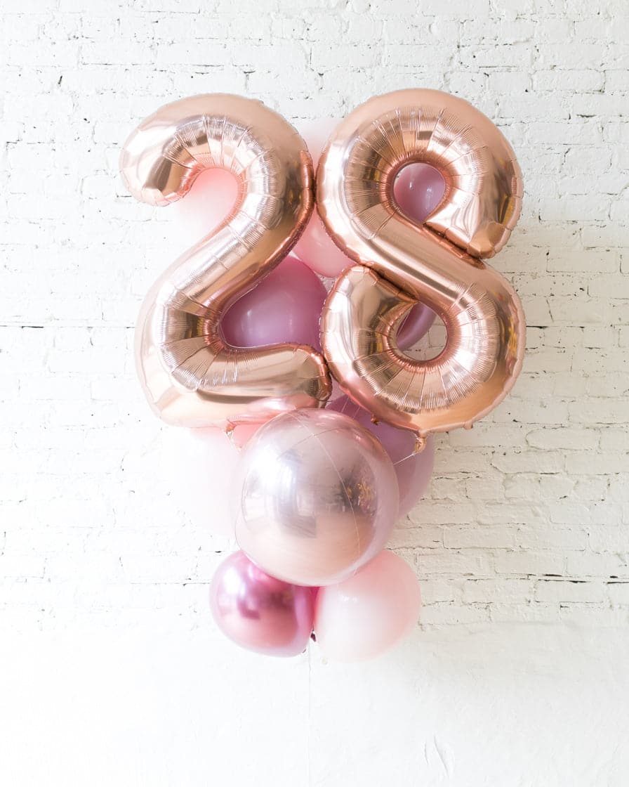 Modern Mauve – Double-Digit Foil and Latex Balloon – bouquet of 13 | Rental Modern Mauve – Double-Digit Foil and Latex Balloon – bouquet of 13 | Rental