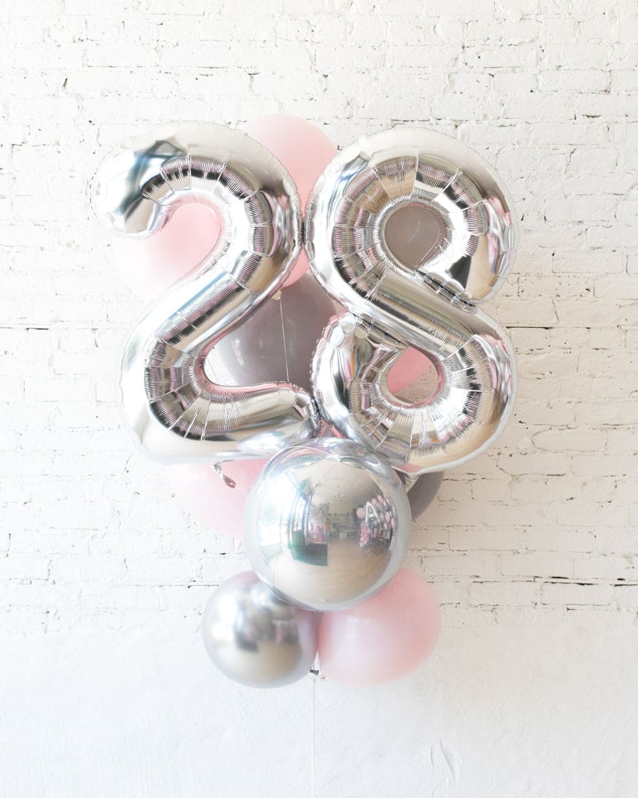 Pink Chic – Foil Number and latex Balloons – 13 balloons | Rental
