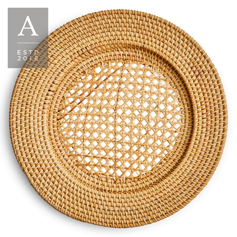 Rattan Honey Charger Plate | Rental Rattan Honey Charger Plate | Rental