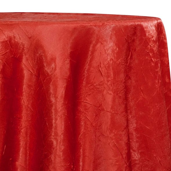 Crush Satin (Bichon) Table Linen in Red 190 | Rental