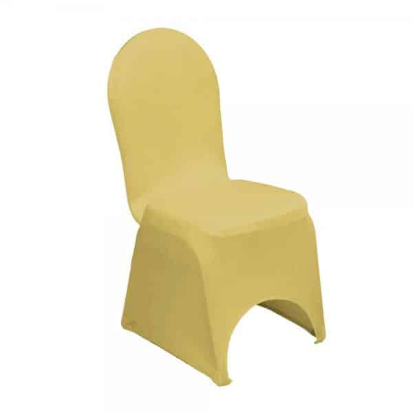 200 GSM Grade A Quality Spandex (Lycra) Banquet & Wedding Chair Cover By Eastern Mills in Gold Color | Rental