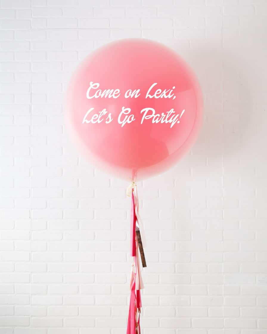 Life In Plastic – Personalized Giant Balloon with Tassel | Rental Life In Plastic – Personalized Giant Balloon with Tassel | Rental