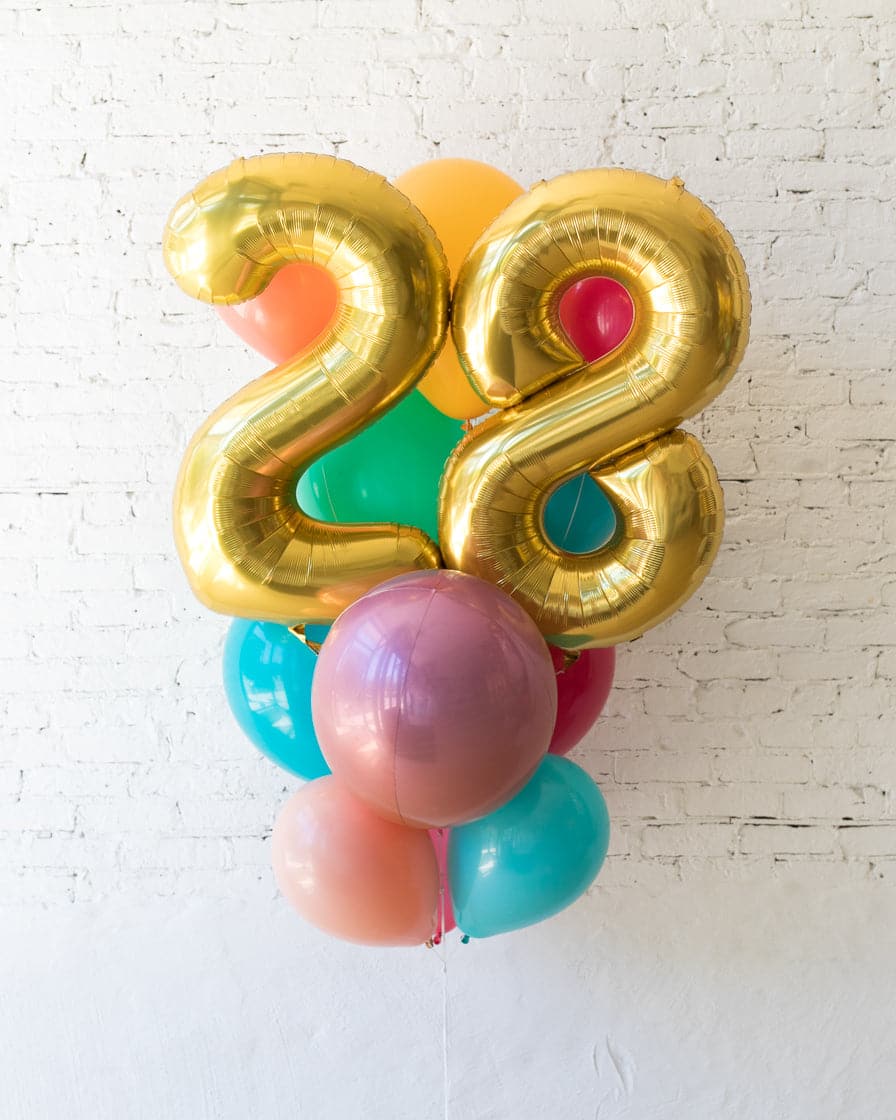 Tropical Time – Foil Number and latex Balloons – 13 balloons | Rental