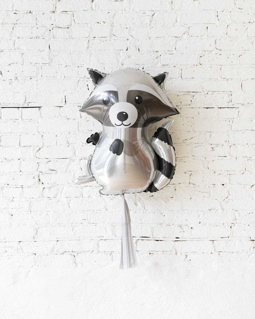 GIFT-36in Racoon Foil Balloon and Grey Skirt | Purchase GIFT-36in Racoon Foil Balloon and Grey Skirt | Purchase