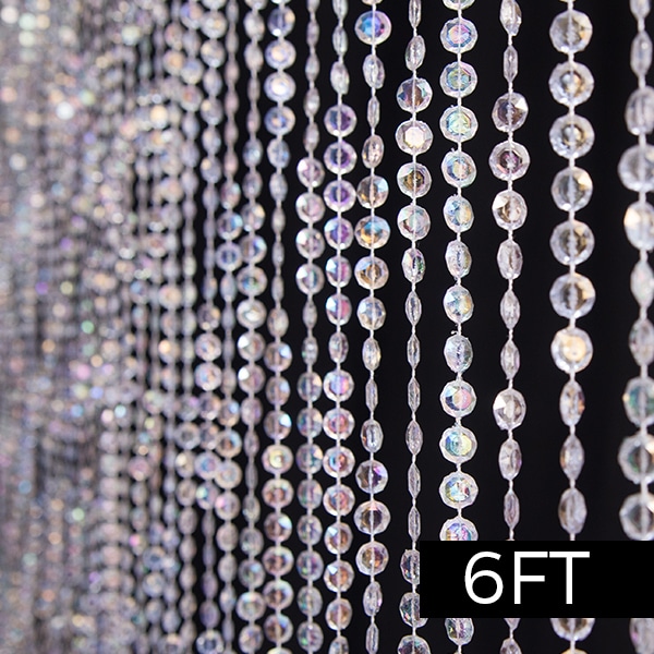 DecoStar™ 6ft. Jewel Crystal Iridescent Diamond Cut Curtain | Rental DecoStar™ 6ft. Jewel Crystal Iridescent Diamond Cut Curtain | Rental