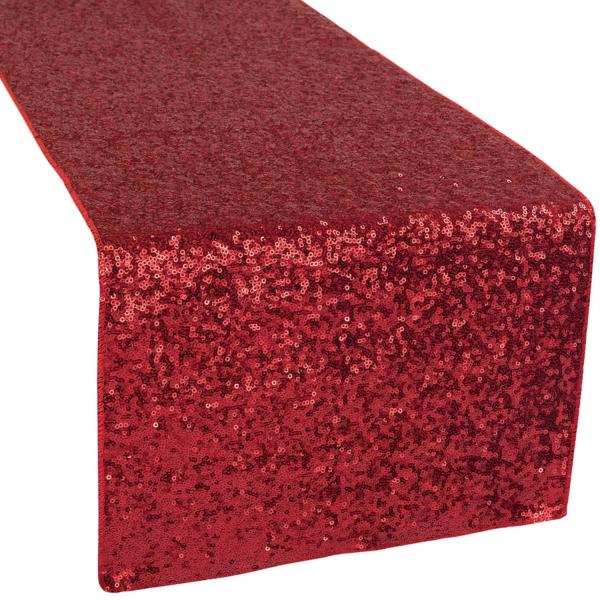 Standard Sequin Table Runner by Eastern Mills – Apple Red | Rental Standard Sequin Table Runner by Eastern Mills – Apple Red | Rental