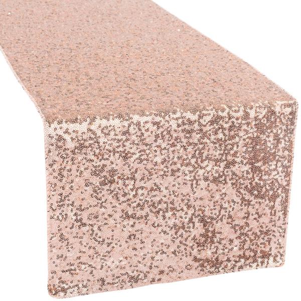 Standard Sequin Table Runner by Eastern Mills – Blush/Rose Gold | Rental Standard Sequin Table Runner by Eastern Mills – Blush/Rose Gold | Rental