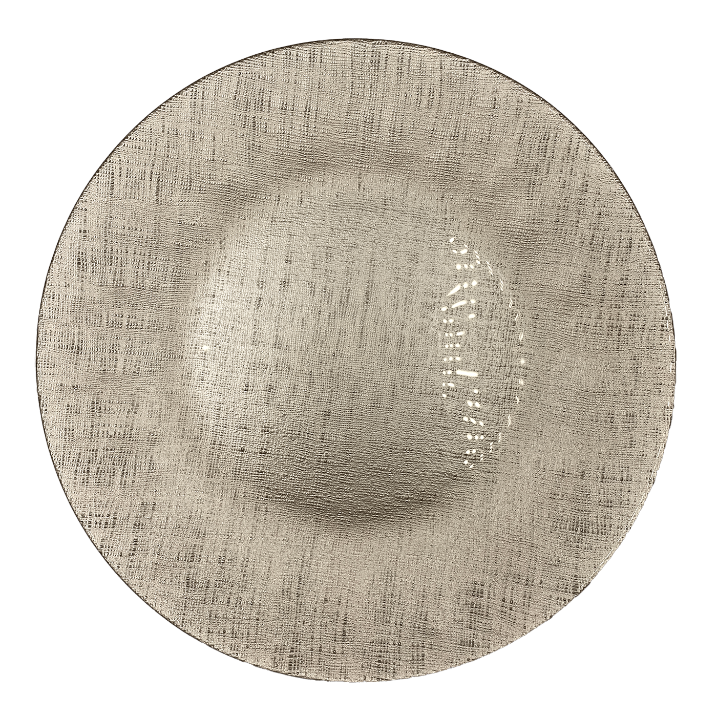 Linen – Glass Charger Plate in Champagne (Item # 0236) | Rental