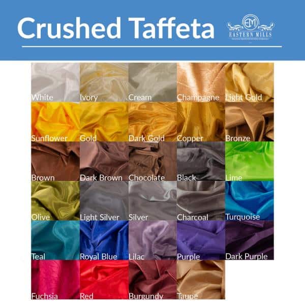 *FR* Crushed Taffeta Drape Panel by Eastern Mills 9 1/2 FT Wide w/ 4″ Sewn Rod Pocket – Silver | Rental *FR* Crushed Taffeta Drape Panel by Eastern Mills 9 1/2 FT Wide w/ 4″ Sewn Rod Pocket – Silver | Rental