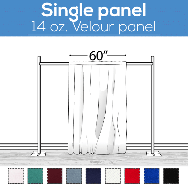 14 oz. (IFR) Production Performance Polyester Velour by Eastern Mills – Sewn Drape Panel w/ 4″ Rod Pockets – 12ft | Rental