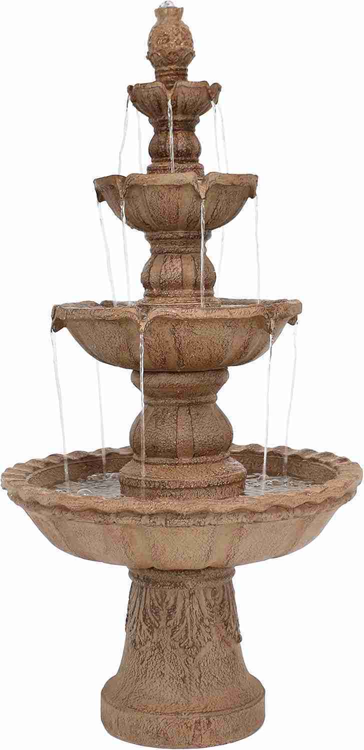 Sunnydaze Pineapple 52-Inch 4-Tier Outdoor Water Fountain – Tall Outdoor Fountain for Garden, Patio or Yard – Earth : Patio, Lawn & Garden | Rental