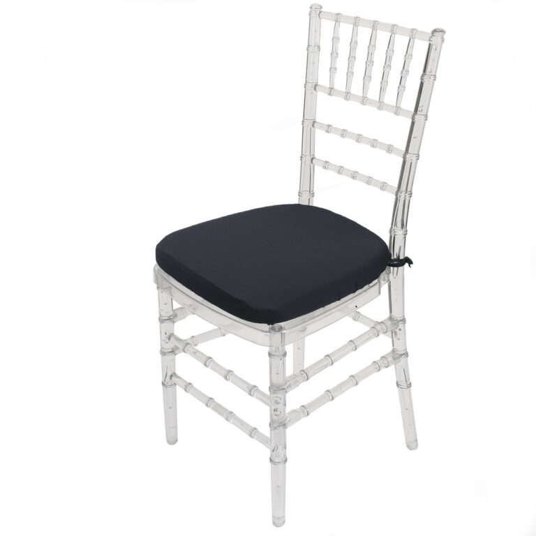 10 Pack Stretch Spandex Chiavari Pad Cover with Ties Black | Rental 10 Pack Stretch Spandex Chiavari Pad Cover with Ties Black | Rental