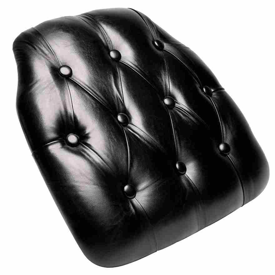 black 175 thick vinyl tufted panel chiavari chair cushion
