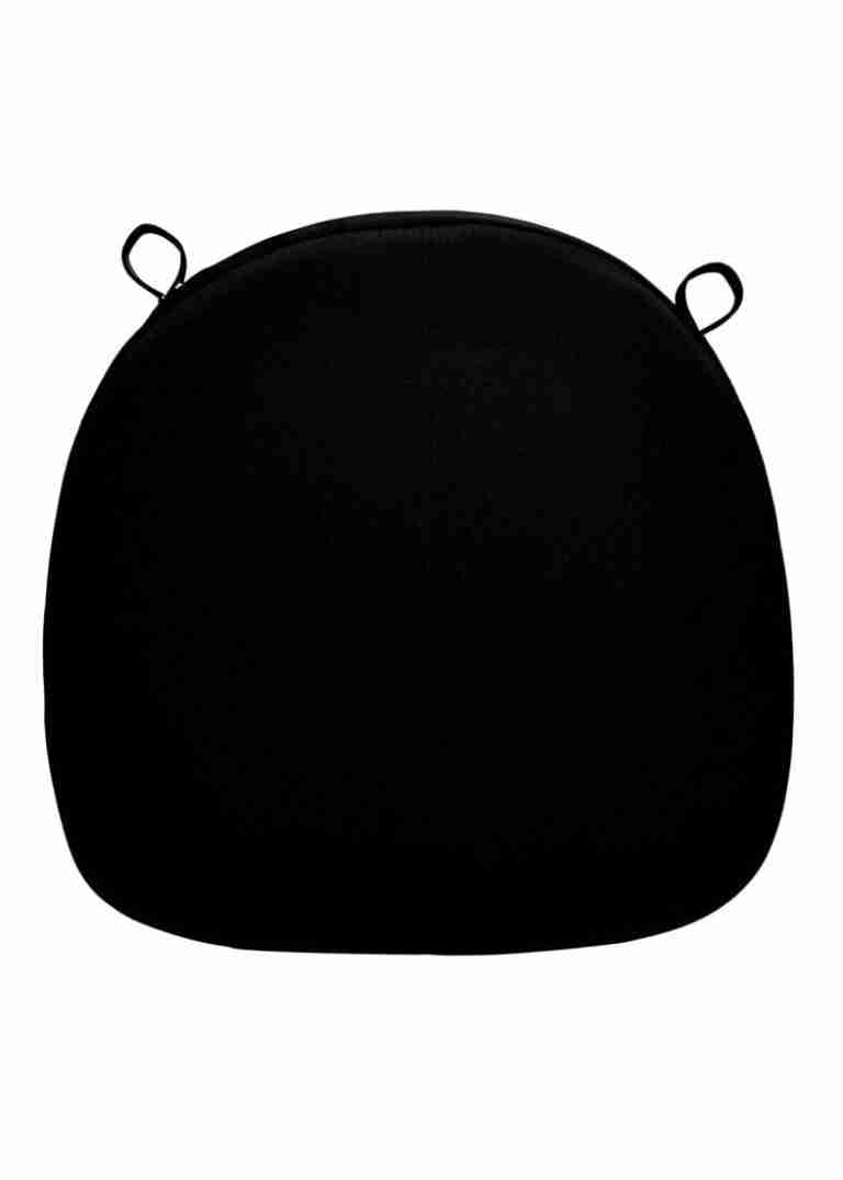 Black Fabric 2″ Thick Cross Back Cushion | Rental Black Fabric 2″ Thick Cross Back Cushion | Rental