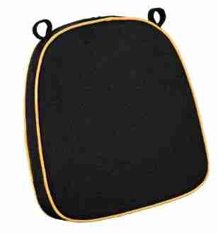 Black with Gold Piping 2.5″ Thick Chair Cushion – World’s Best Cushions | Rental Black with Gold Piping 2.5″ Thick Chair Cushion – World’s Best Cushions | Rental