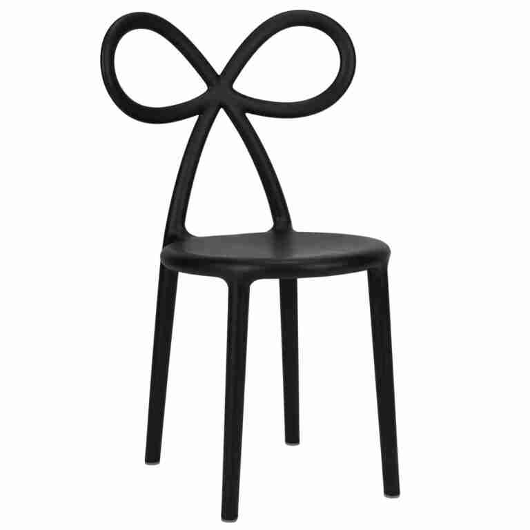 Kids Black Resin Bow Chair with Round Seat | Rental