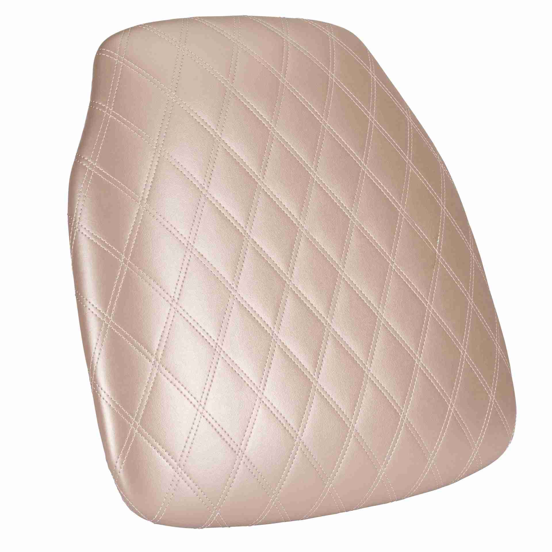 rose gold vinyl panel back chiavari cushion with bentley stitching and