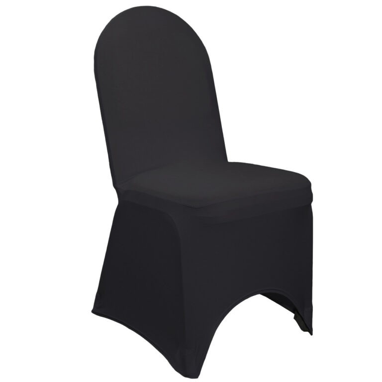 Stretch Spandex Banquet Chair Cover Black | Rental